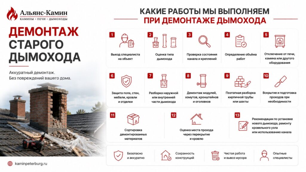 Демонтаж старого дымохода