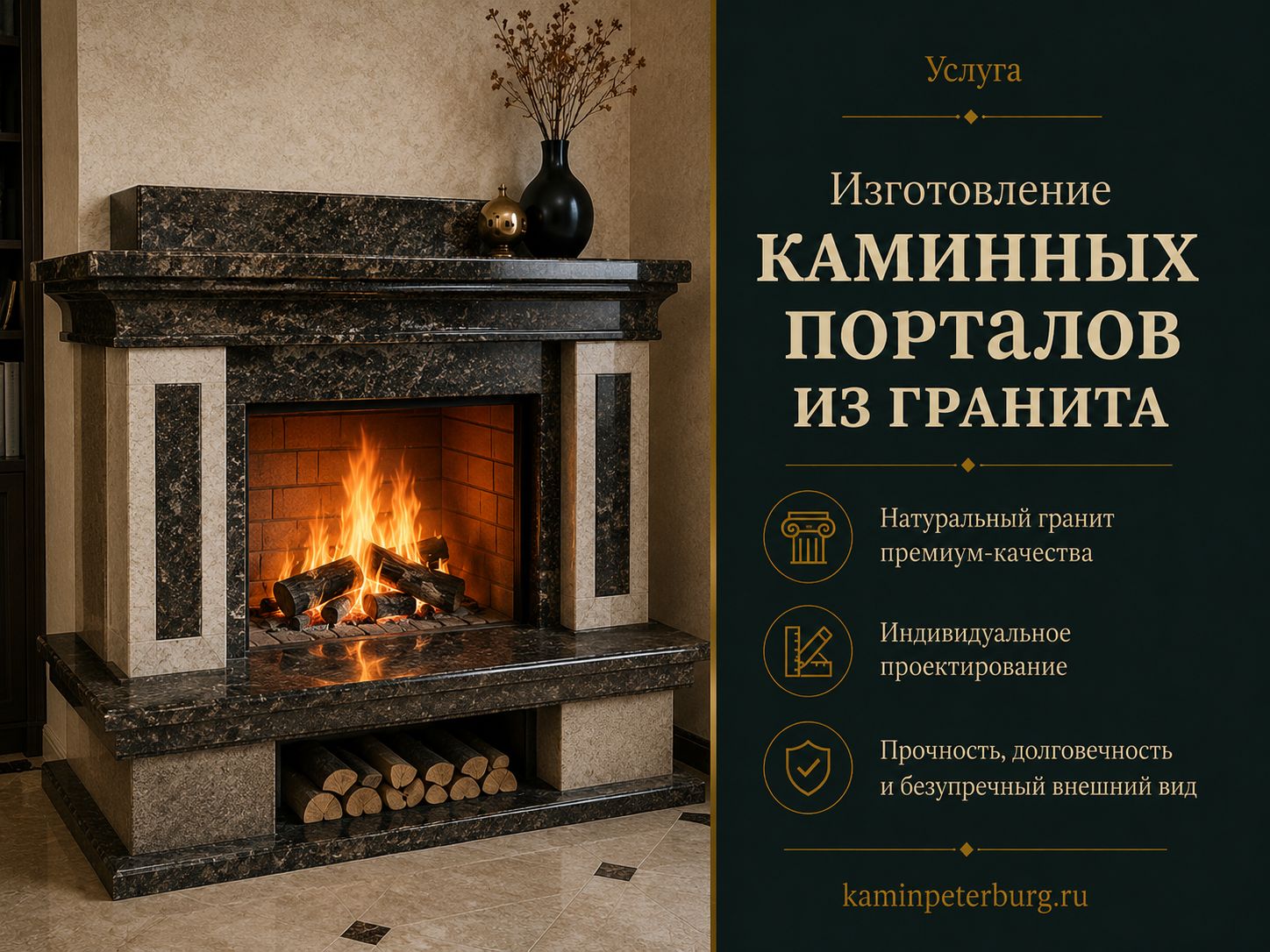 Каминные порталы из гранита