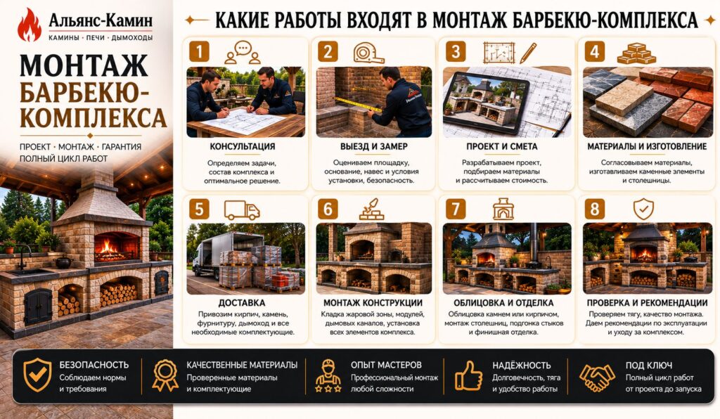 Монтаж барбекю-комплекса под ключ