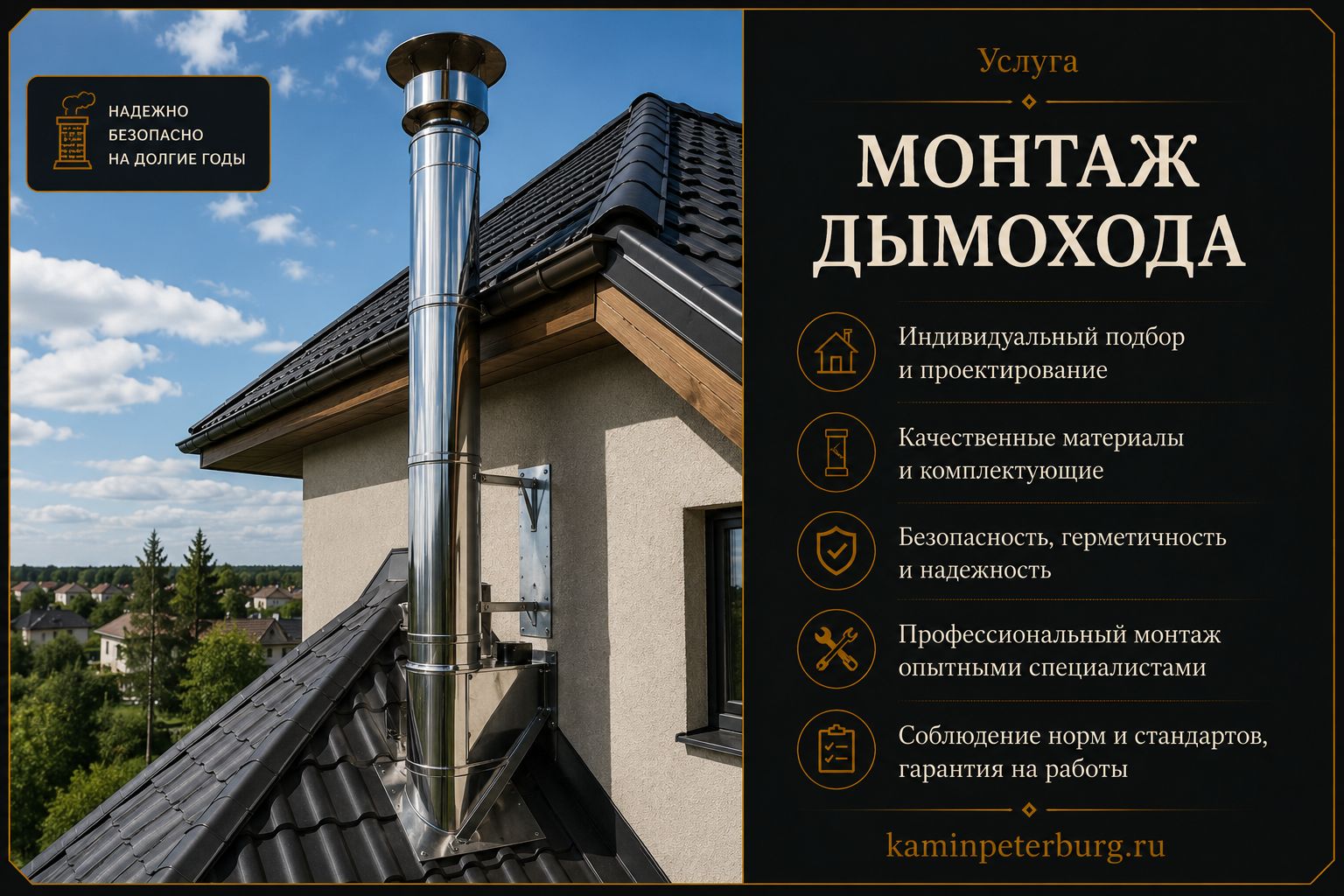 Монтаж дымохода под ключ