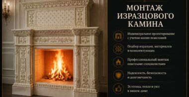 Монтаж изразцового камина