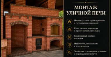 Монтаж уличной печи