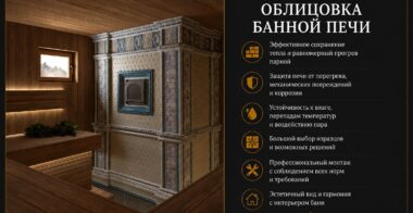 Облицовка банной печи