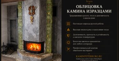 Облицовка камина изразцами
