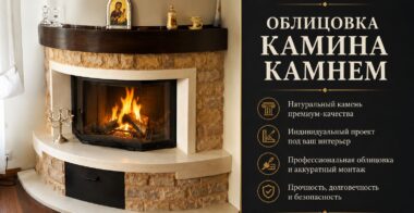 Облицовка камина камнем