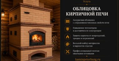 Облицовка кирпичной печи