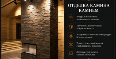 Отделка камина камнем