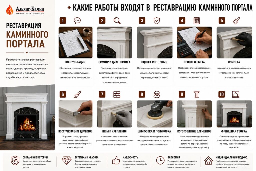 Реставрация каминного портала