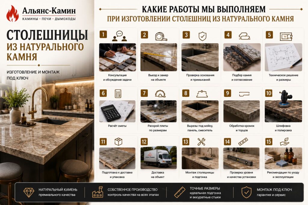 Столешницы из натурального камня
