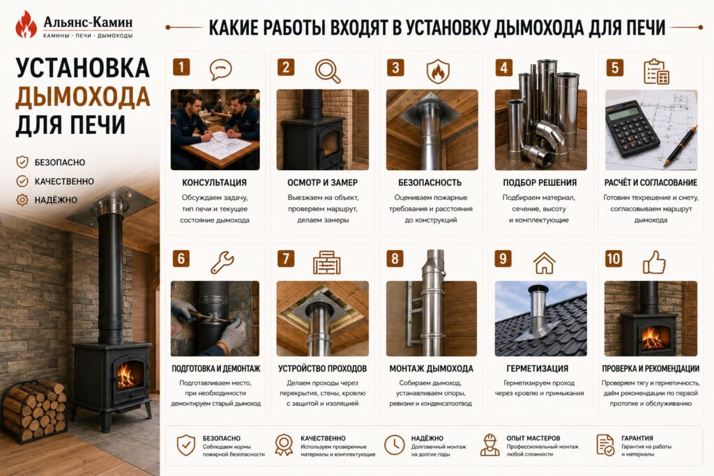 Дымоход печи в доме