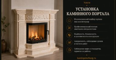 Установка каминного портала