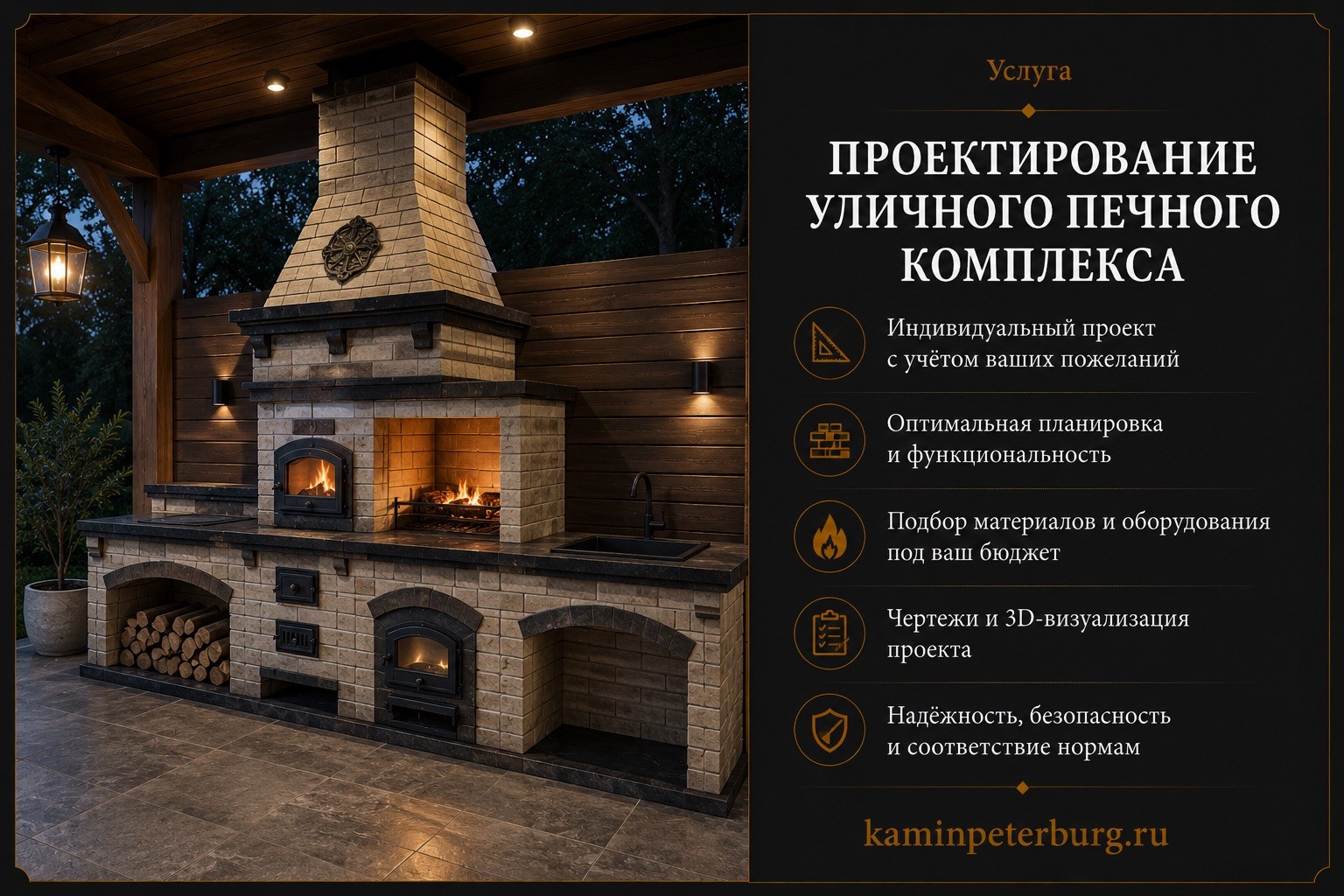 Проектирование уличного печного комплекса