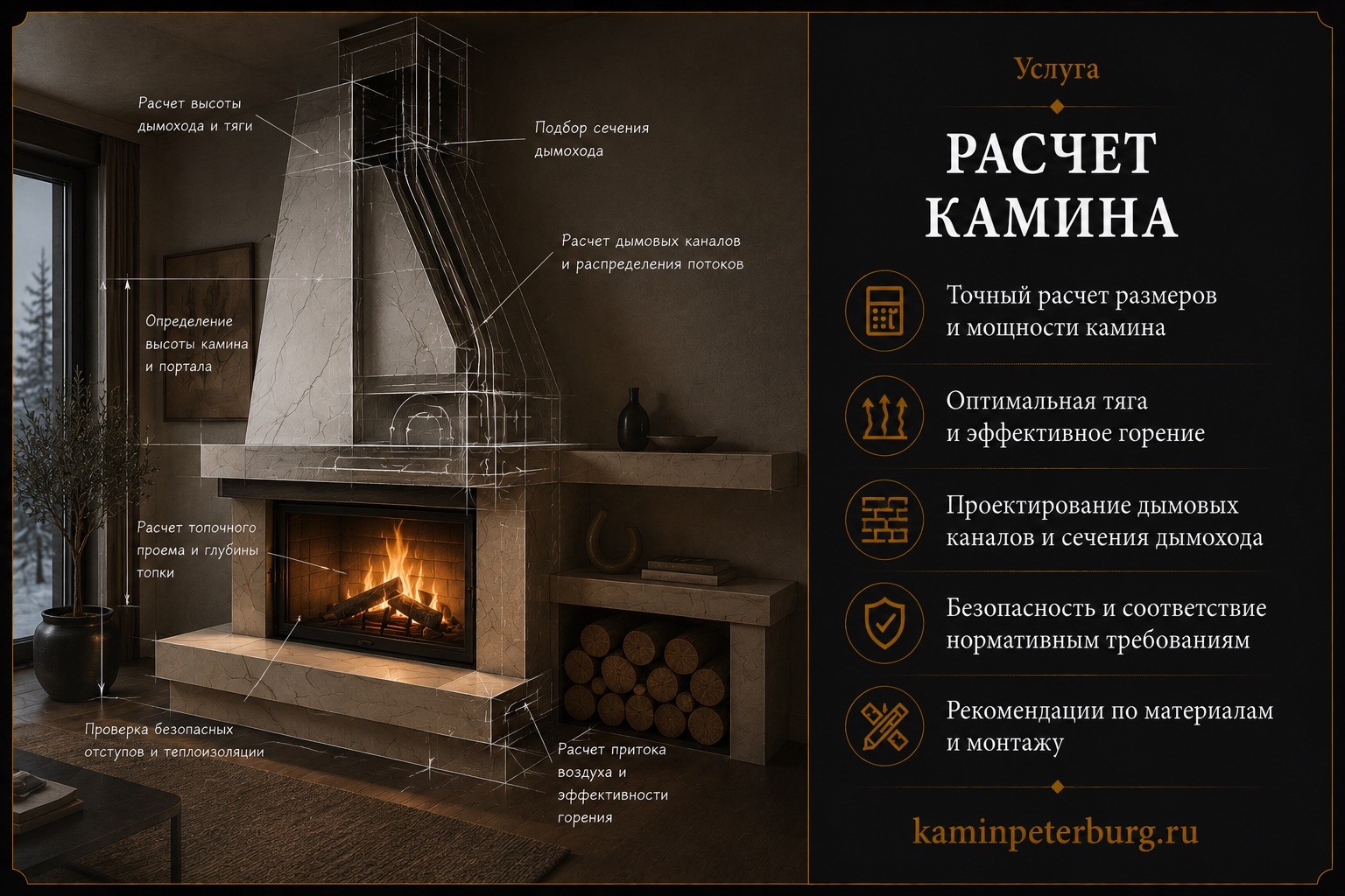 Расчёт камина