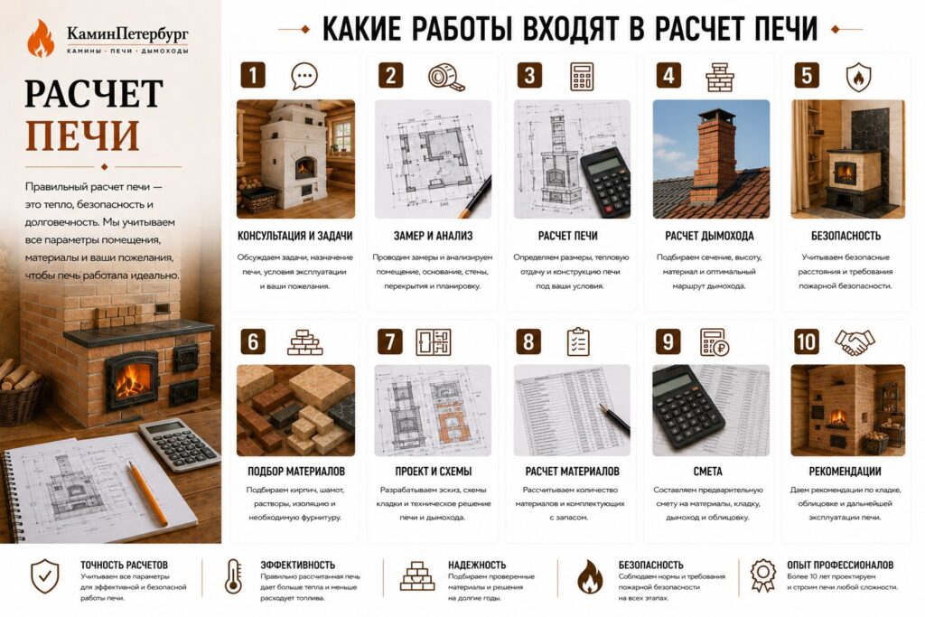 Расчёт печи: мощность, дымоход, материалы