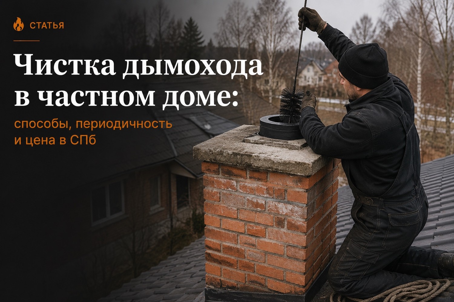 Чистка дымохода в частном доме: способы, периодичность и цена в СПб