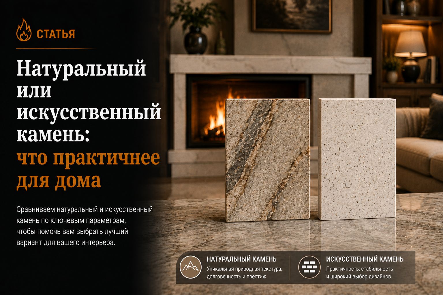Натуральный или искусственный камень: что практичнее для дома