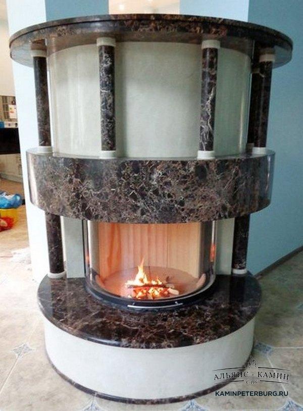 Облицовка камина мрамором